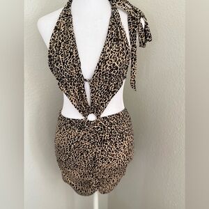 Leopard Print Halter Dress